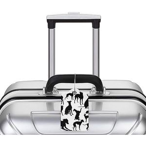Lederen buigbare kofferlabels met privacybescherming, zwarte dunne hondenbagagelabels voor vliegtuig, cruise, trein