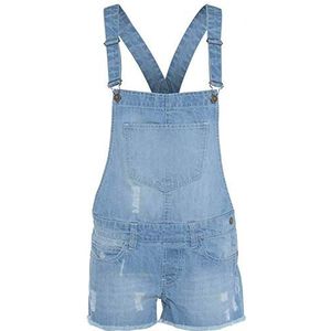 Unbranded Nieuwe Kids Meisjes Denim Stretch Licht WASH Playsuit Jumpsuit Tuinbroek Shorts, Lichtwasbaar, 13 jaar