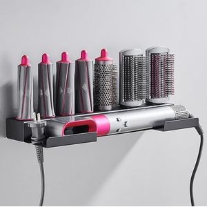 LIMITADA Wandhouder voor stijltang, houder voor krultang met 7 gaten, wandhouder voor stijltang van metaal, compatibel met Dyson Airwrap