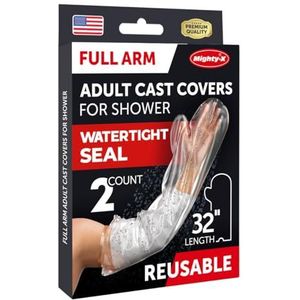 100% waterdichte gegoten afdekarm - [strakke afdichting] - Gemakkelijk te gebruiken - 2 stuks - Herbruikbare volledige arm volwassen Сast Сover voor douche, schouder, hand en elleboog - waterdichte