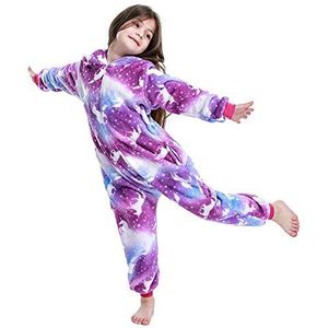 MZSYLK Eenhoorn-onesie voor kinderen, uniseks, eendelige pyjama, cosplay-kostuum, cadeau voor meisjes, 6-7 Jaren