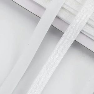 10/20/45M 12mm gekleurde nylon elastische band zachte huid ondergoed beha schouder stretch lint riem DIY naaimateriaal accessoire-wit-45M