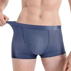 Heren ondergoed van ijszijde | Ademend gewatteerd heren zijden ondergoed - Herenondergoed, sexy boxers voor heren, elastische zijden boxers voor heren