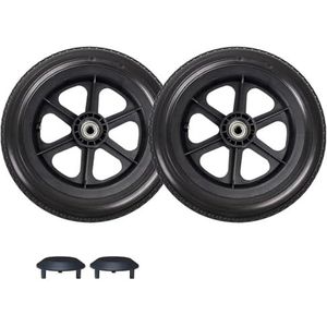 Rolstoel achterwielen - 12"" massief PU achterwiel voor rolstoel zwenkwielmontage slijtvaste vervangende wielen voor rollators en rolstoelen 2 stuks