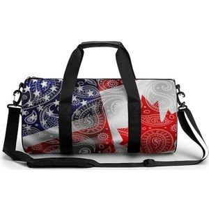 Paisley Amerikaanse Canada vlag draagbare gymtas voor vrouwen en mannen reizen plunjezak voor sport print gymbag grappige yoga tas
