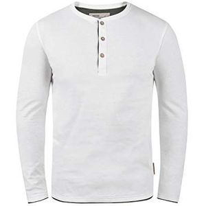 Indicode IDGifford shirt met lange mouwen voor heren, met Grandad-hals, Off-White (002), XL