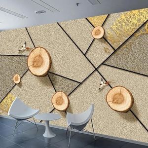 GZGZG Zelfklevende PVC muurschildering voor de woonkamer 3D behang Abstract reliëf Houten geometrische slaapkamer Woondecoratie Kunststickers Muurschildering