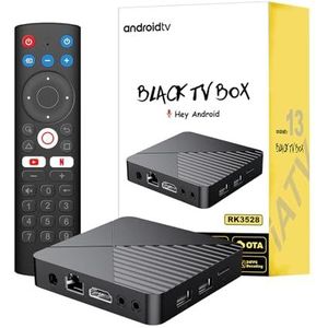 BOXPUT R5 Android doos met 4GB RAM en 64GB ROM, Android 13.0 TV doos, RK3528 chip/WiFi6/BT5.0, 8K decodering 3D HDR10 high-definition video smart TV box, met infrarood isolatie Bluetooth spraakafstand