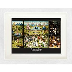 1art1 Jheronimus Bosch Poster The Garden Of Earthly Delights, 1500 Ingelijste Foto Met Passepartout | Muur Foto's | In Een Fotolijstje 40x30 cm