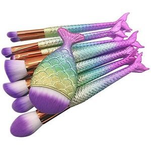 11 schoonheid vis make-up penseel gegradeerde vis tail make-up borstel make-up borstel zeemeermin make-up tool set