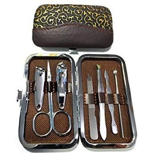 Hacent 7-in-1 roestvrij stalen nagels Cutter Manicure Set Pedicure Kits Travel Grooming Kit, Nail Clippers Kit met draagbare koffer (Style2)