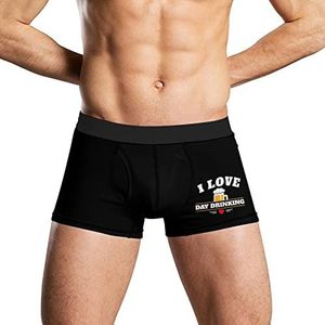 I Love Beer-Day Drinken, zacht herenondergoed, comfortabele ademende pasvorm, boxershorts, XL