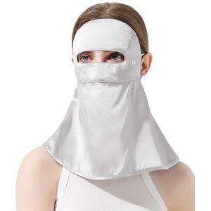 Zomer dames volgelaatszonnebrandcrèmemasker, ademende ijszijdesluier, zonnebrandmasker for buitensporten (Color : Protectors Silver, Size : Average size)