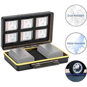 JJC Geheugenkaarthouder voor 6 SD-SDHC-SDXC-kaarten + 2 batterijen (voor Canon LP-E6 LP-E6N batterijen, compatibel met 5D Mark IV III II 5Ds 5DsR 6D Mark II 7D Mark II 80D 70D 60D)