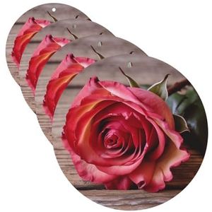 Auto Luchtverfrissers 4 Stks Opknoping Geurkaarten Voor Auto Rose Op Oude Houten Board Luchtverfrisser Geur Geurkaarten Grappige Auto Aromatherapie Tablet Voor Achteruitkijkspiegel Garderobe