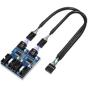 9pin USB Header Mannelijke 1 tot 4 Vrouwelijke Uitbreiding Splitter Kabel Connector Adapter
