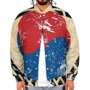 Retro Zuid-Korea Vlag Grappige Mannen Baseball Jacket Gedrukt Jas Zachte Sweatshirt Voor Lente Herfst