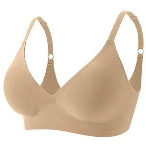 GWSGSFAS Ondergoed Naadloze Bras Voor Vrouw Draadloze Slaap Verwijderbare Gewatteerde Bralette Een Stuk Brassiere Geen Draad, Kaki, S