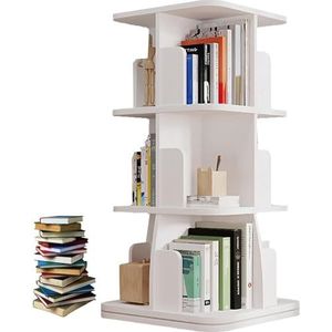 VXZLDOAF Roterende boekenplank, 360° draaiende hoek boekenkast toren, staande boekenplank organisator, houten hoek boekenplank voor kleine ruimte, eenvoudig te monteren,B,3 Tier H 98.2cm/38.6