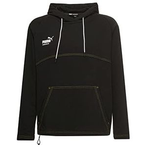 PUMA Workwear capuchontrui - hoodie met capuchon en verstelbaar trekkoord, zwart-neon, L