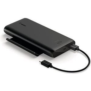 Belkin Boost Charge Gaming Powerbank 10K mit Ständer (einklappbarer Smartphone-Ständer, mit 2 USB-C-/USB-Output-Ports zum Schnellladen für iPhone 13, 13 Pro, 13 Pro Max, 13 mini etc.) – Schwarz