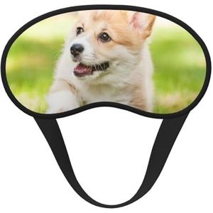 FZGGWYHL Corgi Puppy Gedrukt Verduisterend Slaapmasker Aid Oogmasker Reizen Slaap Oogmasker
