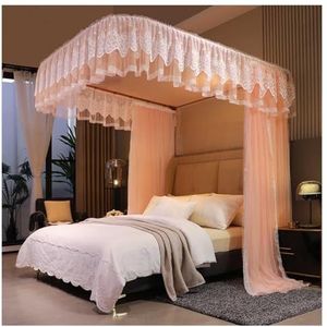 Princess Crown klamboe， hemelbed gordijnen， U-vormige dubbele laag klamboe met ruches for meisjes, slaapkamer, veelkleurig, meerdere maten(Orange,200x220cm)