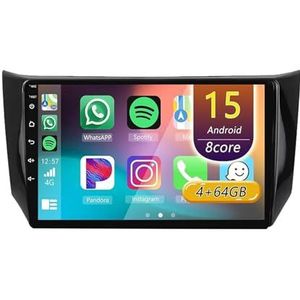 Android 15 Radio,voor Nissan Sylphy Sentra 2012-2018, 9 inch Touchscreen Autoradio met Wireless CarPlay Android Auto Bluetooth WIFI GPS-navigatie swc(F 8core(8G+256G))
