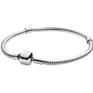 Oorbellen 925 zilveren armband for vrouwen originele hand armband slang armband klassiek Diy sieraden Oorbellen voor dames (Color : Silver bracelet 4, Size : 16cm)