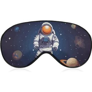 Space Astronaut slaapmasker, licht blokkerend oogmasker, comfortabel en zacht, oogbedekking met elastiek, geschikt voor mannen en vrouwen, geschikt voor reizen en slapen