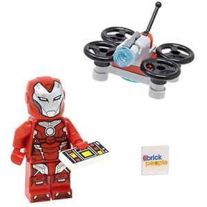 LEGO Marvel Super Heroes: Avengers: Iron Rescue Minifigure (Pepper Potts) in Red Armor met drone