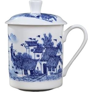 BLacOh Mokken bot China keramische grote kopjes met deksel drinkgerei porseleinen mok vergadering geschenk kantoor mok ongeveer 500 ml koffiemokken (maat: ongeveer 500 ml, kleur: 13)