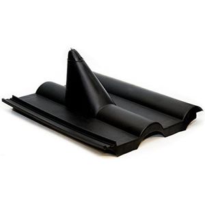 PremiumX Frankfurter Dakpan, zwart, dakbedekking voor pan, dakpannen van kunststof, pvc, antenne-doorvoerbaksteen