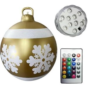 60 cm Kerstbal Ornamenten Outdoor Indoor Lichtgevende LED Kerst Decoratie Bal Ballon Opblaasbare Speelgoed Bal Kerstmisgift-S-60cm