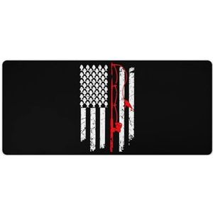 Retro USA Vlag Bass Vissen Mode Bureau Muis Mat Antislip Gaming Muismat Accessoires Decor 40x90cm