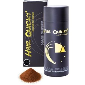 Hair Quicky® Premium Hair Fibers, shaar, direct effect bij geheime hoeken, gedeeltelijke gladheid, haaruitval en licht haar, voor mannen en vrouwen, natuurlijke keratine | 28 g | roodbruin