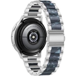 20 mm band geschikt for Samsung Galaxy Watch 3 41 mm 45 mm Actief 2 40 mm 44 mm Gear S3 staal + harsband geschikt for Huawei GT3 22 mm geschikt for Amazfit gts 3(Color:Sillver Blue,Size:20mm)