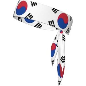 Vlag van de Republiek Korea Print Tie Hoofdbanden, Ninja Karate Veelzijdige Hoofdband Voor Mannen Vrouwen, Voor Basketbal Running Tennis