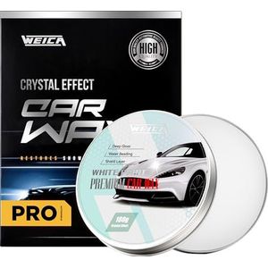 WEICA Zwarte autowas voor het verwijderen van krassen van autowas, keramische coating, 180 g, met wasspons en handdoek