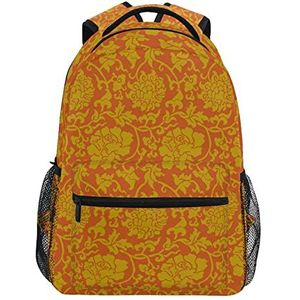 Elegante gele bloem patroon school rugzak voor meisjes jongens middelbare school stijlvolle ontwerp student tassen boekentassen, Patroon, 11.5×8×16In