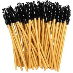 50 stuks milieuvriendelijke mascara toverstaf, zwarte wimpers, draagbare kleine wenkbrauwborstel, wimperverlengingen, handvat, wenkbrauw, voor dagelijks gebruik