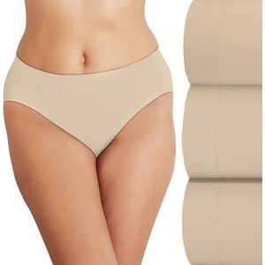 Bali Comfort Revolution Modern Seamless Hi-Cut Ondergoed No-Show Slips, 3-pack Slip, Taupe/Taupe, 34, taupe/taupe/taupe, 34