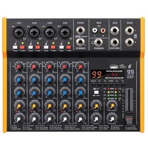 Multifunctionele Audiomixer 99DSP Stereo DJ-controller 6,5 Mm Uitgang Type C Geluidskaart For Live Mixen PC-opname Breed Toepasbaar(6 channels)