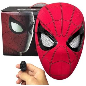 Spider Hero Masker Afstandsbediening Beweegbare Mechanische Ogen, Realistische Spider Super Hero Volledige Masker Bewegende Lenzen Cosplay, Draagbaar Film Prop Masker Geweldig Cadeau voor Mannen en