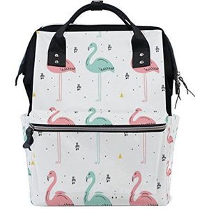 Mummy tas luier tassen grotere capaciteit baby luierzak hand getrokken Flamingo Muti-functie reizen rugzak