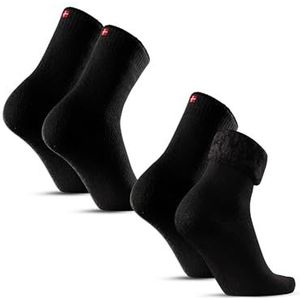 DANISH ENDURANCE Thermosokken voor Heren en Dames, 2-Pack, Houden Warmte Vast, Perfect voor Koude Winters, Warmte-isolerend, Warm, Zacht, Comfortabel, Zwart, 43-47