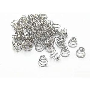 XJS Metalen Taper Conische Compressie Lente Zilver Tone 6x3.5x5mm 50 stuks