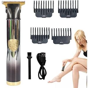 delr Elektrische tondeuse T9, snor trimmer, oplaadbaar, USB voor baard, oplaadbare barbershop tondeuse met T-lemmet met met 4 geleiders