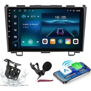 Android 14 Autoradio Navi voor H-onda CR-V 2006-2012 9 ""Schermradio met draadloze carplay Android Auto GPS Navigatieondersteuning Bluetooth 5.0 HIFI FM 5G-WiFi SWC MIC-camera,M150s