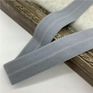 10/15/20/25mm 5 yards grijs elastisch lint vouw over spandex elastiek voor naaien kant taille band kleding accessoire-07-2 yards